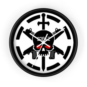 228th Black Skulls Wall Clock