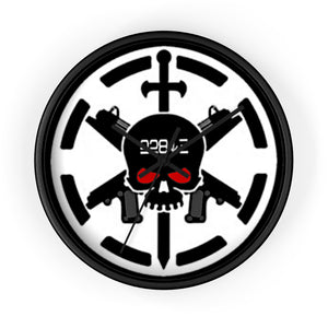 228th Black Skulls Wall Clock