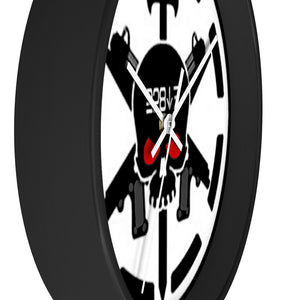 228th Black Skulls Wall Clock