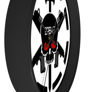 228th Black Skulls Wall Clock