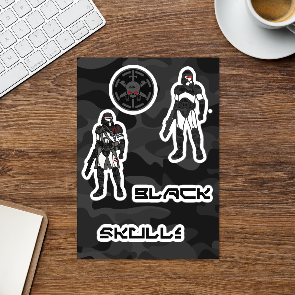 228th Black Skulls Variety Sticker sheet