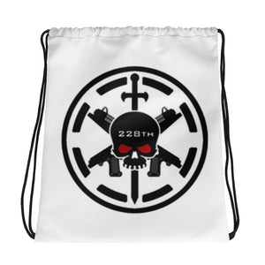 228th Black Skulls Symbol Drawstring bag