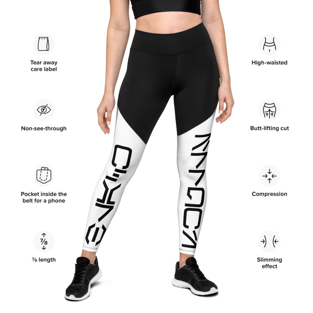 Black Skulls- Sports Leggings