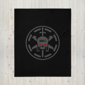 228th Black Skulls Stealth Throw Blanket