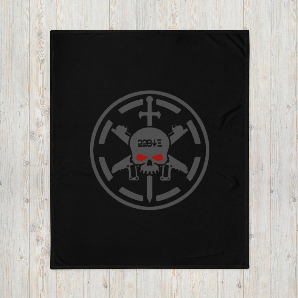 228th Black Skulls Stealth Throw Blanket